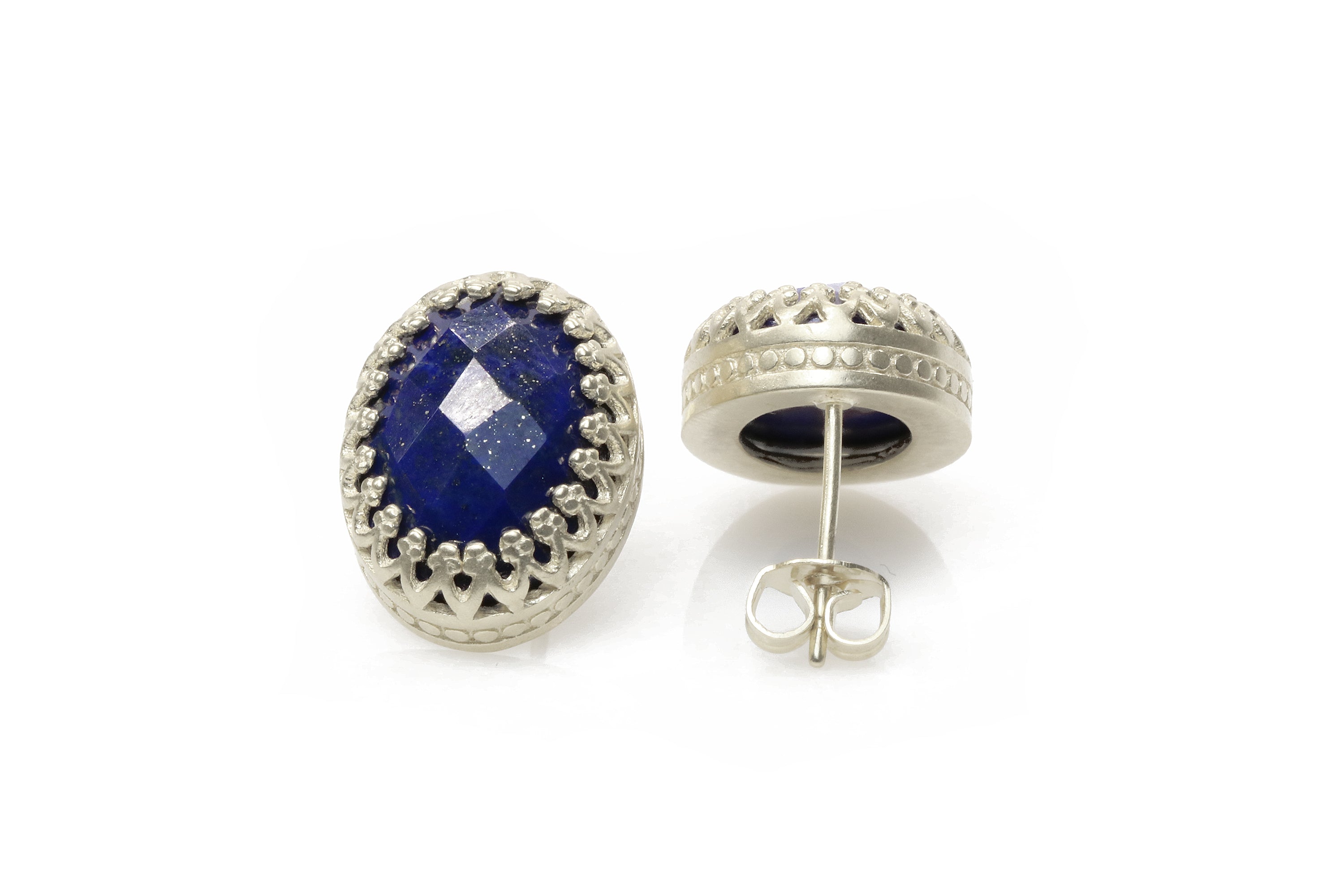 925 Sterling Silver Lapis Lazuli Dainty Earrings Earrings Anemone Jewelry