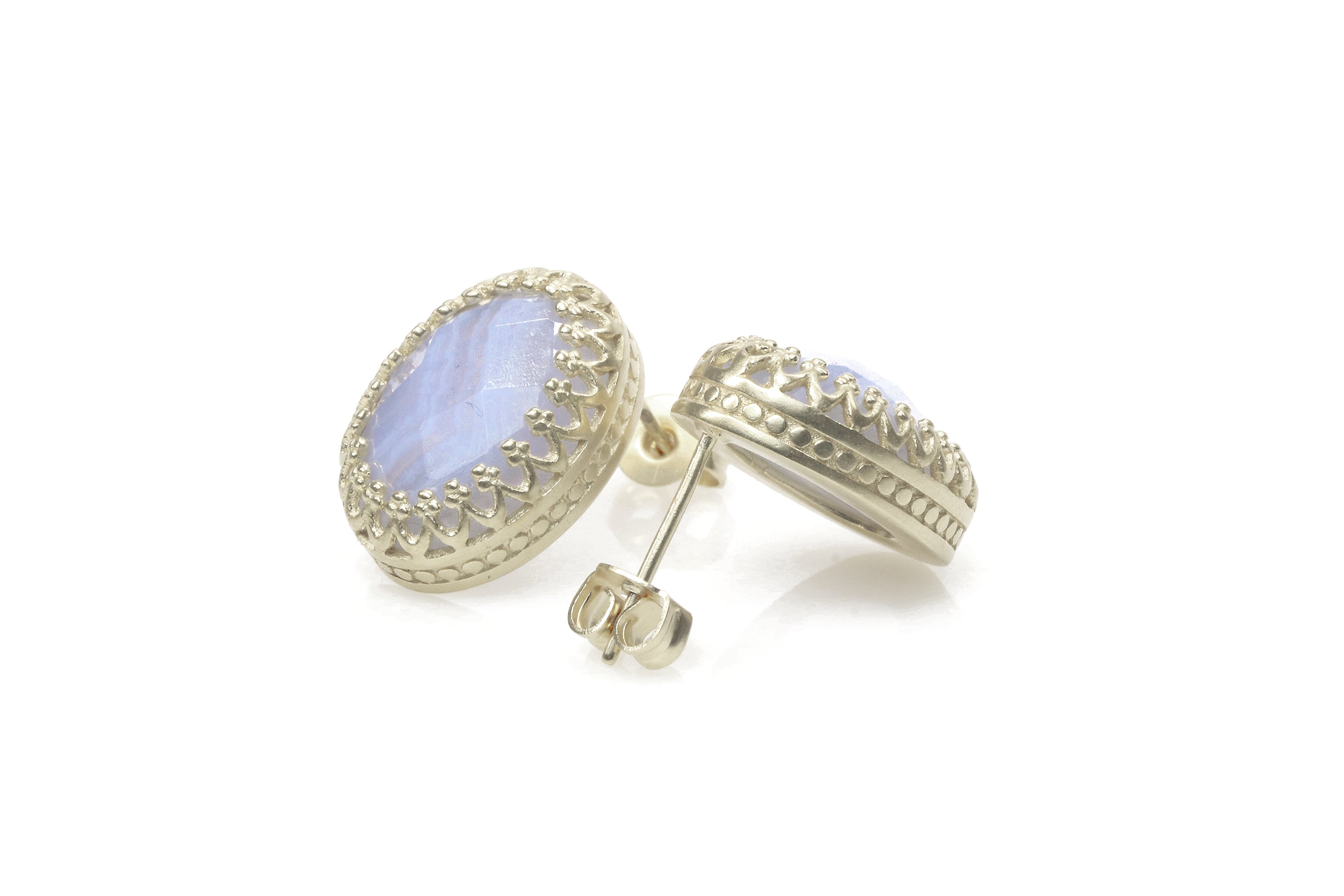 925 Sterling Silver Lace Agate Earrings Earrings Anemone Jewelry