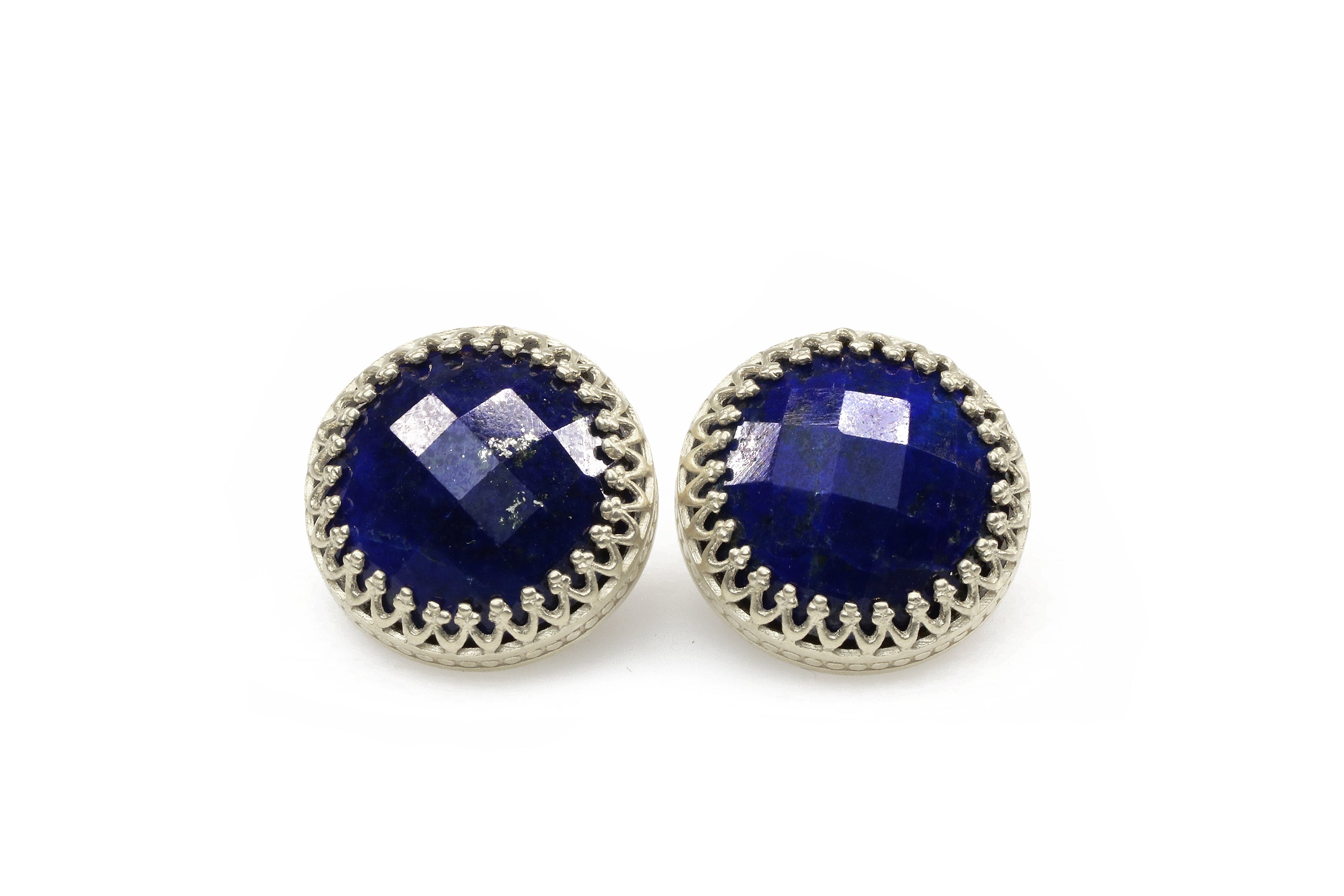 Lapis Lazuli Blue Statement Earrings in Sterling Silver Earrings Anemone Jewelry