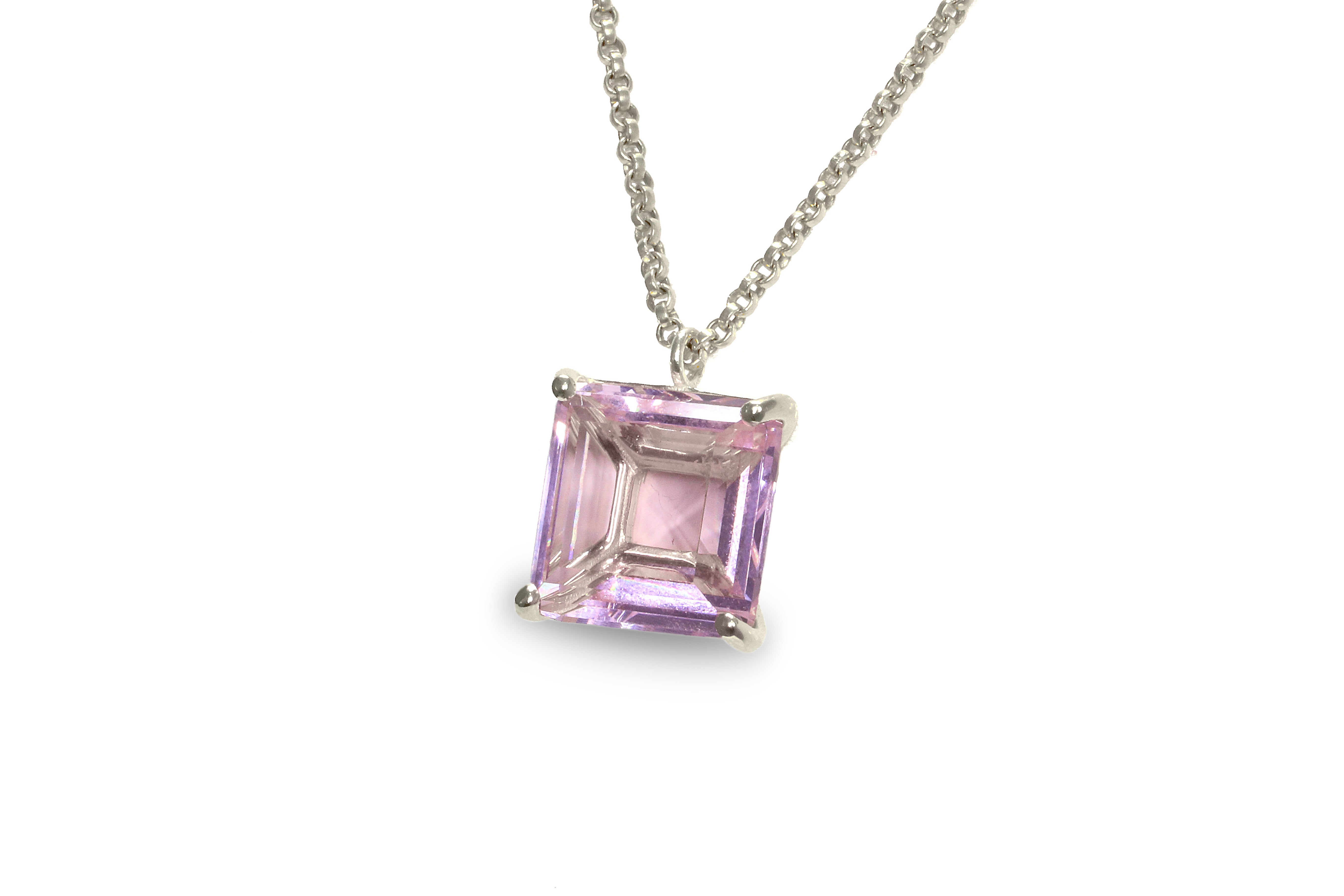 Natural Rose Quartz Gemstone Pendant Necklace necklaces Anemone Jewelry