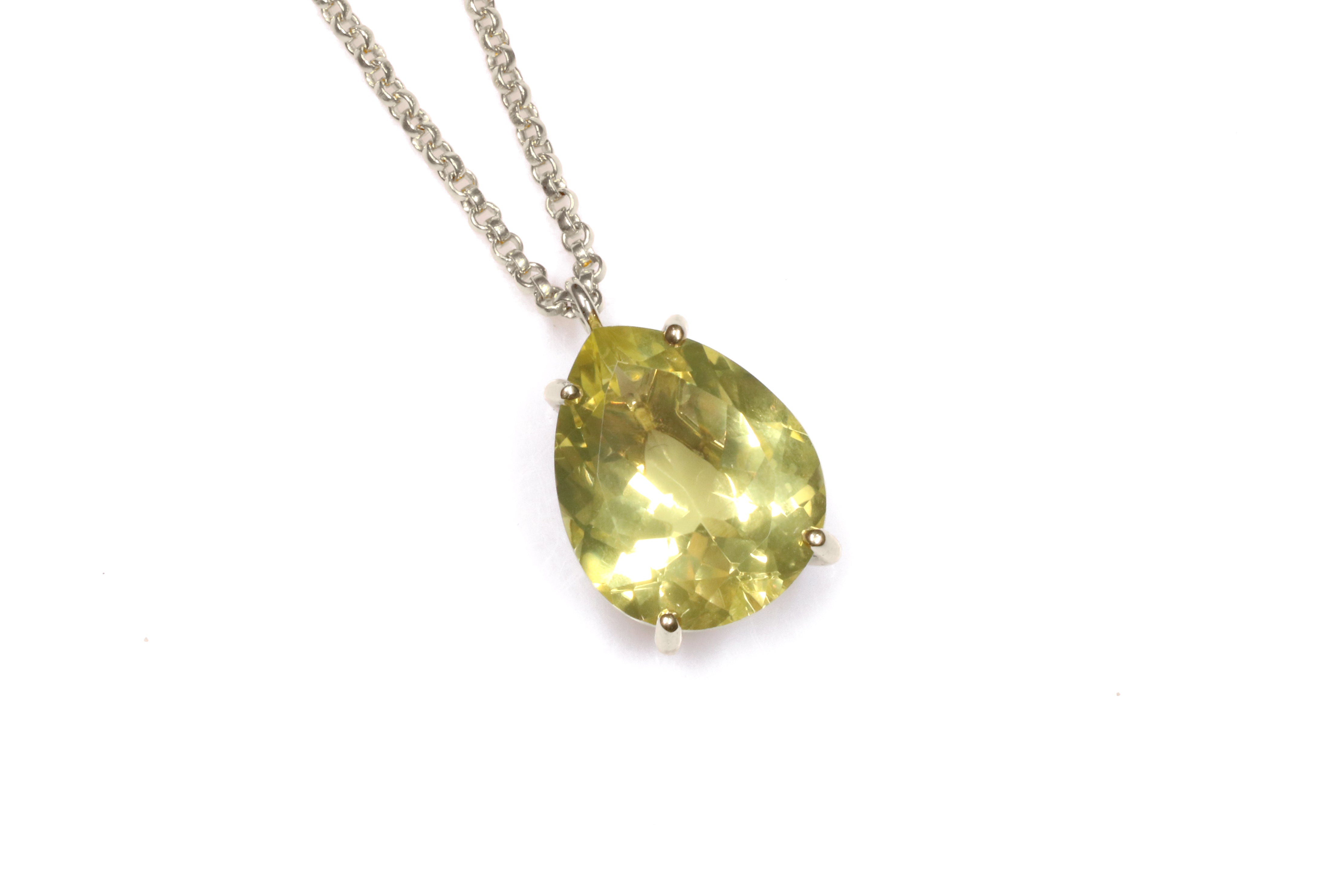 Brilliant Lemon Quartz 14k Gold Necklace necklaces Anemone Jewelry