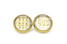Gold Bezel Set Faceted Crystal Quartz Stud Earrings Earrings Anemone Limited