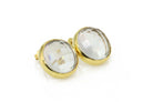 Gold Bezel Set Faceted Crystal Quartz Stud Earrings Earrings Anemone Limited