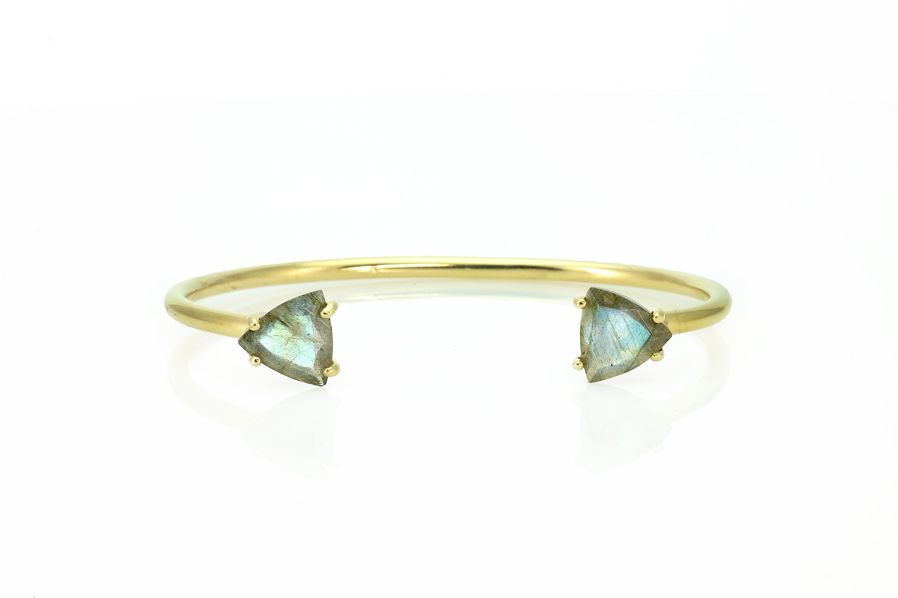 925 Sterling Silver Labradorite Triangle Cut Cuff Bracelet Bracelets Anemone Unique