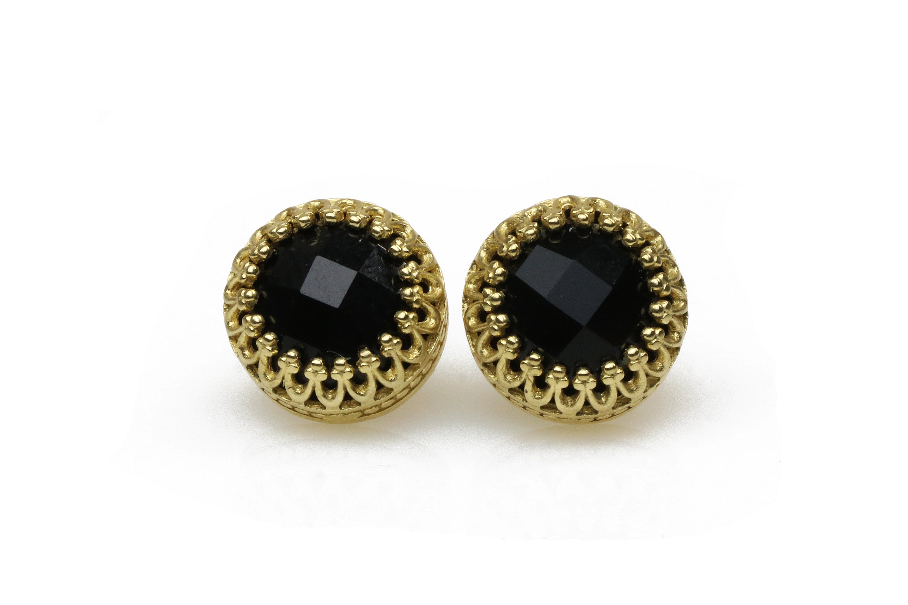 Charming Stylish Black Onyx Gold Earrings Earrings Anemone Jewelry