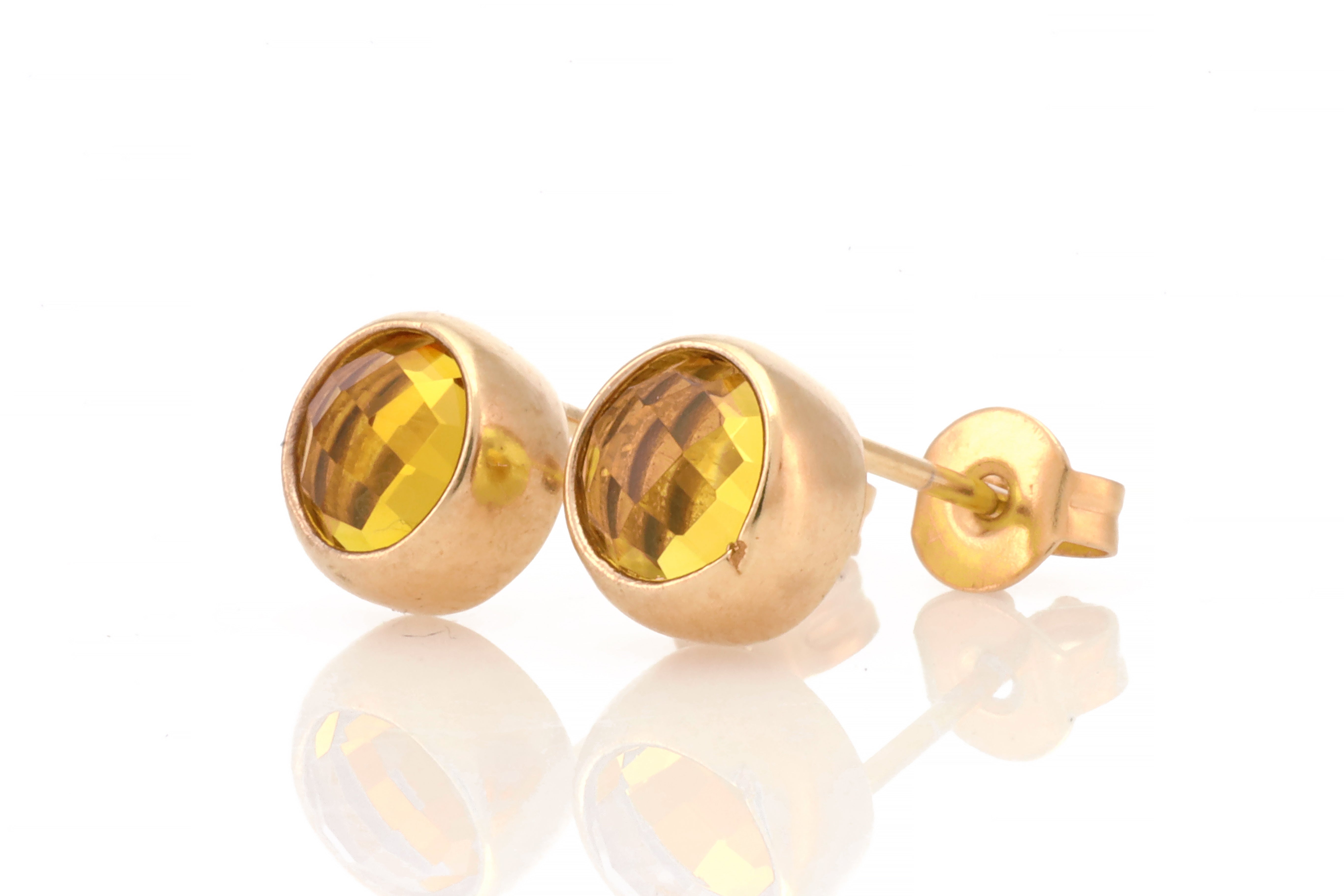 925 Sterling Silver Citrine Stud Earrings Earrings Anemone Limited