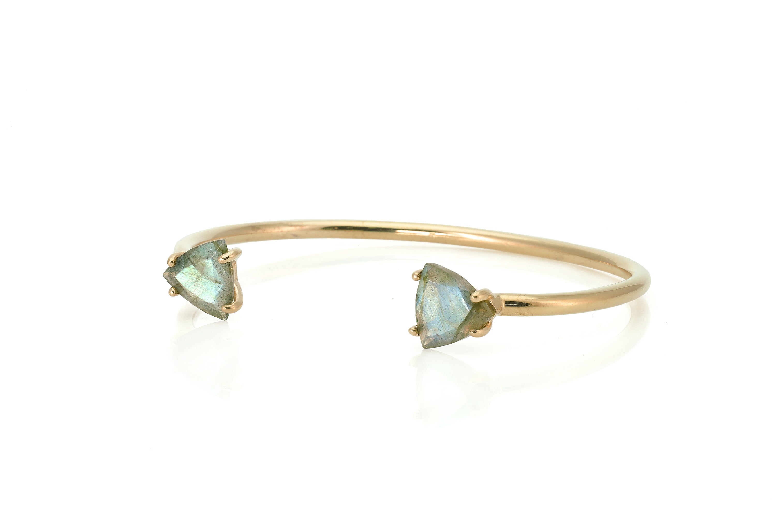 925 Sterling Silver Labradorite Triangle Cut Cuff Bracelet Bracelets Anemone Unique
