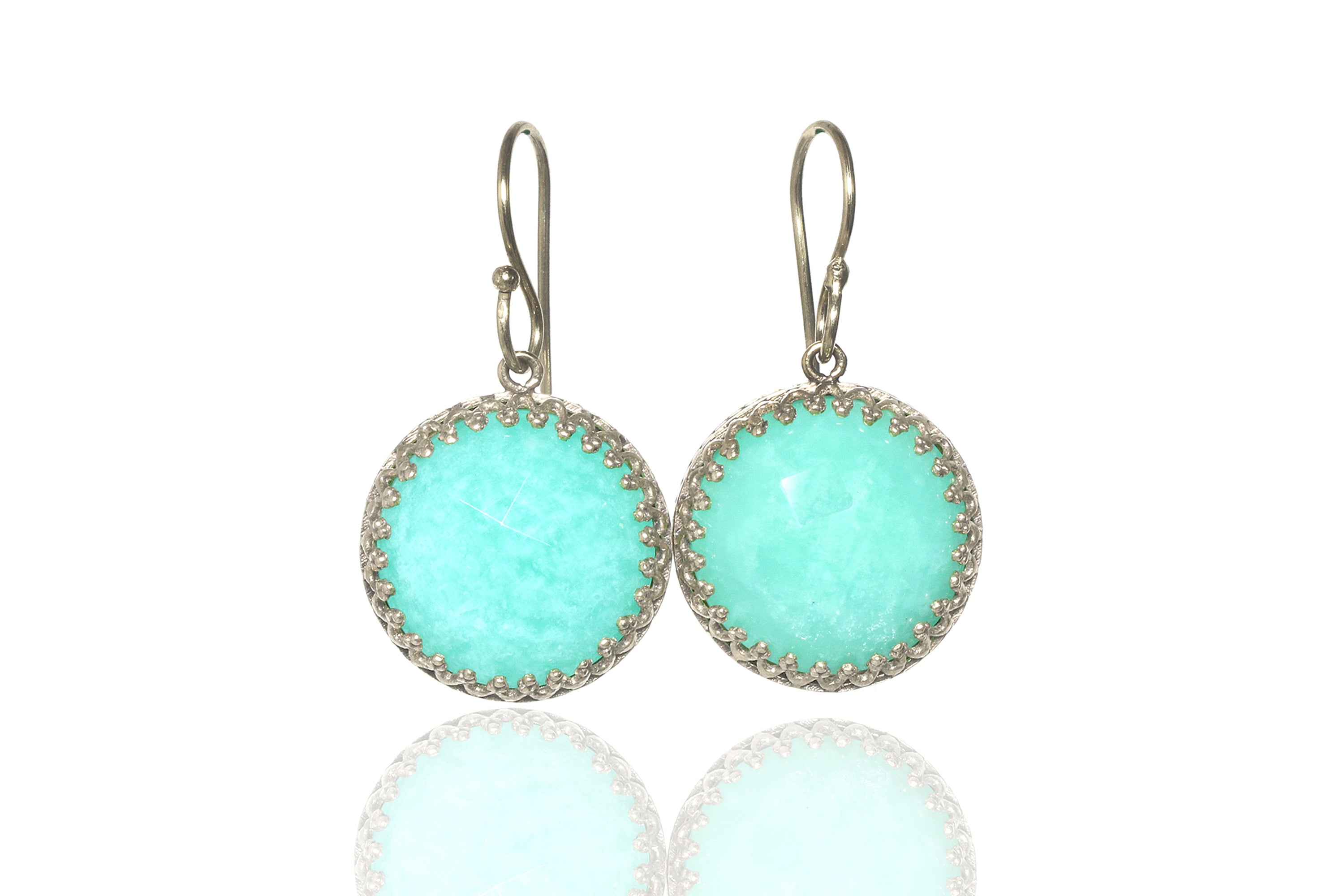 Amazing Amazonite Gold Statement Earrings Earrings Anemone Jewelry