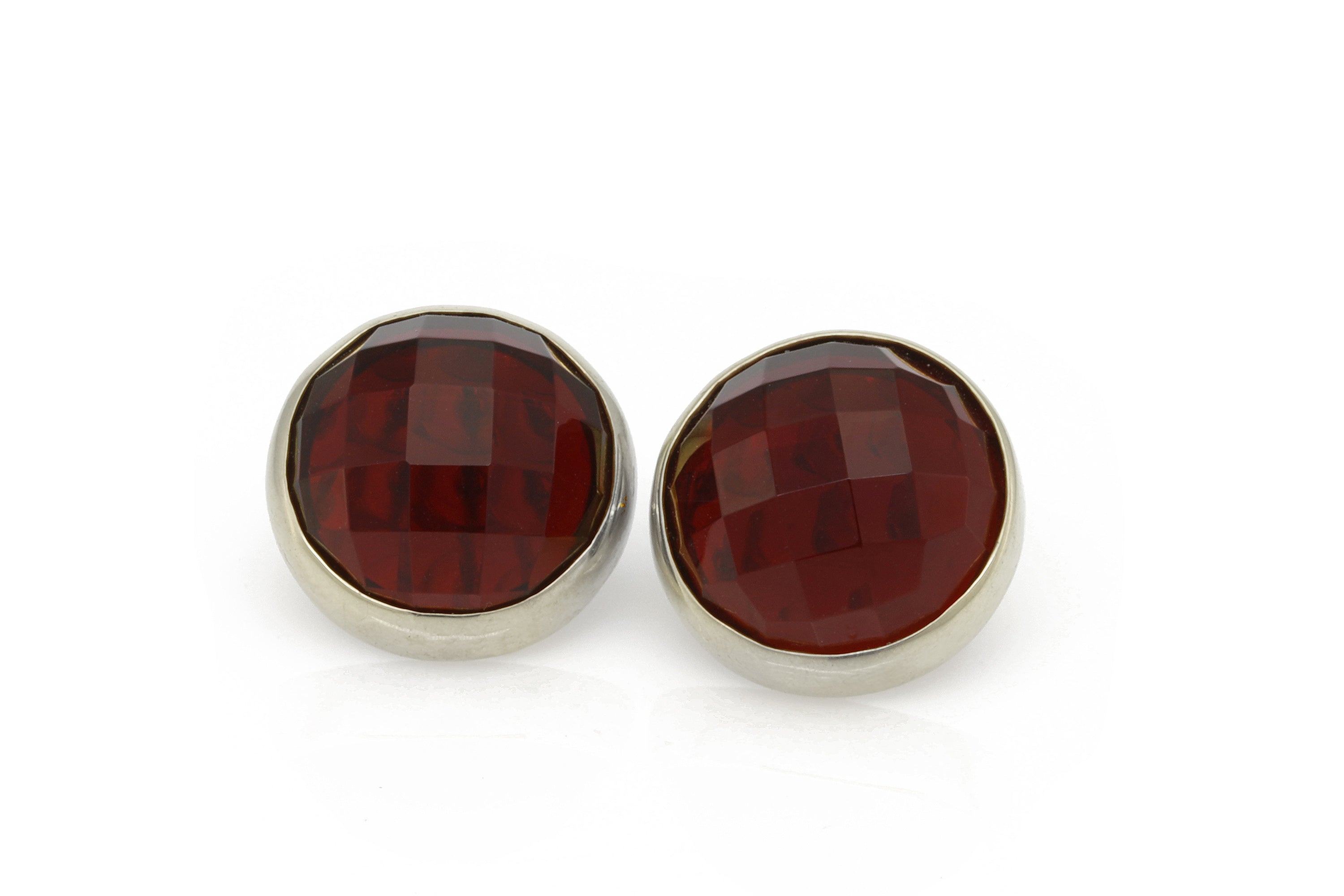 14k Gold Filled Red Garnet Statement Bezel Earrings Earrings Anemone Limited