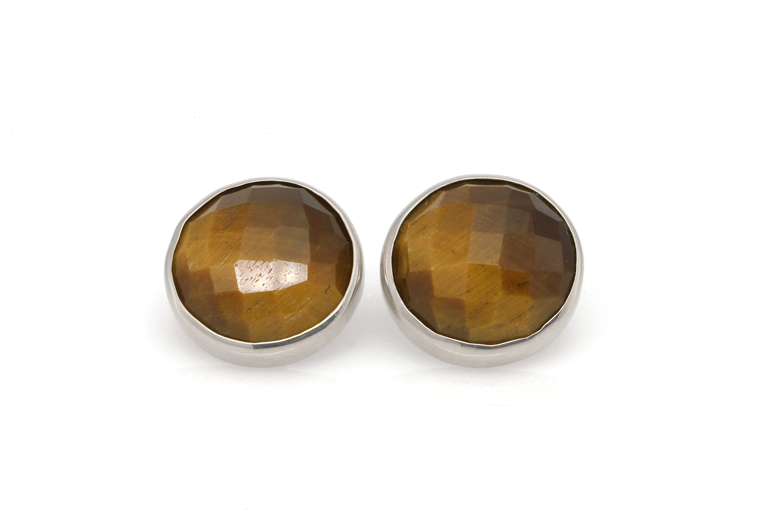 Big Chunky Gold Tiger Eye Statement Stud Earrings Earrings Anemone Limited