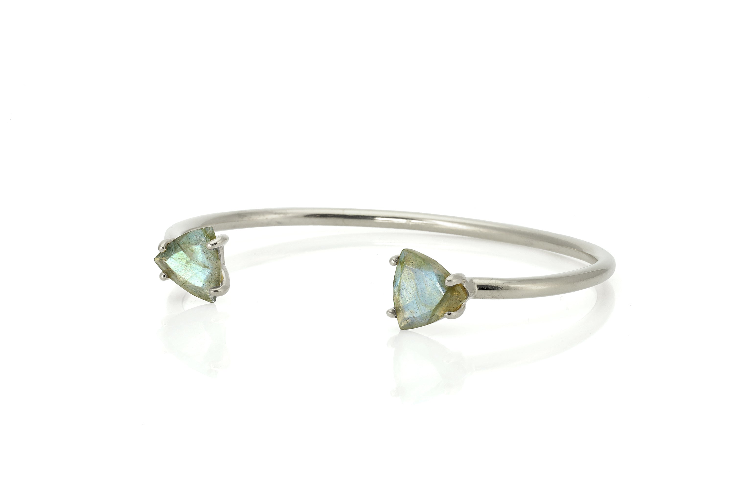 925 Sterling Silver Labradorite Triangle Cut Cuff Bracelet Bracelets Anemone Unique