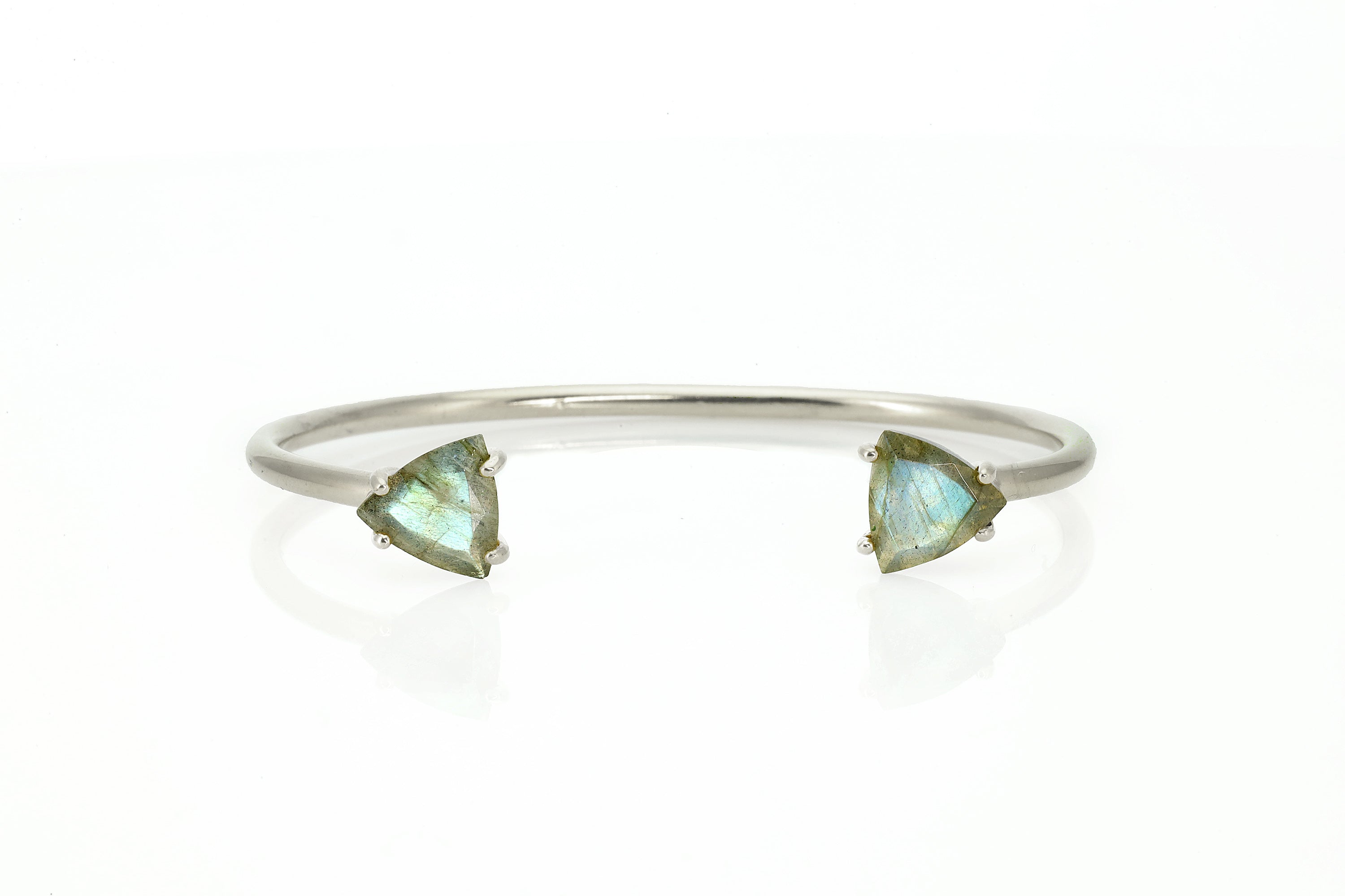 925 Sterling Silver Labradorite Triangle Cut Cuff Bracelet Bracelets Anemone Unique